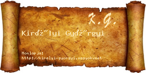 Királyi Györgyi névjegykártya