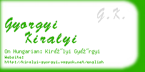 gyorgyi kiralyi business card